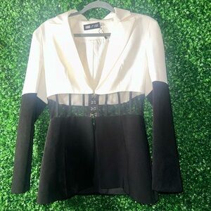 Chic Black and White Blazer